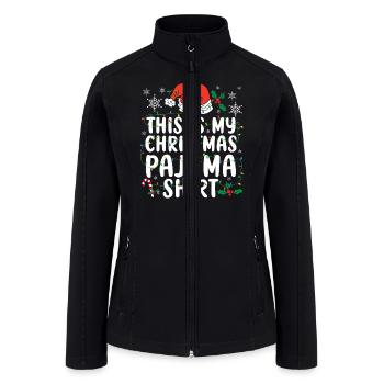 This Is My Christmas Pajama Shirt Santa Nap Sleep - Women’s Soft Shell Jacket - black - Front