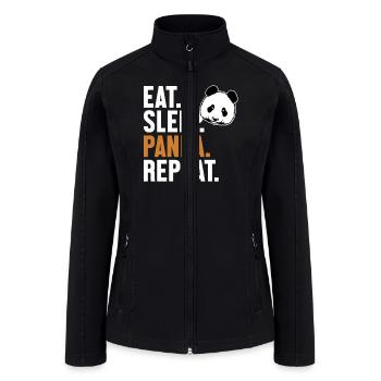 Eat Sleep Panda Repeat Panda Bear Friend Giant - Women’s Soft Shell Jacket - black - Front