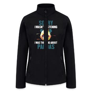 Was Thinking About Pandas Panda Bear Friend Giant - Women’s Soft Shell Jacket - black - Front