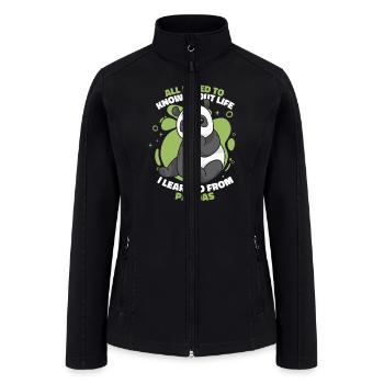 I Learned From Pandas Panda Bear Friend Giant - Women’s Soft Shell Jacket - black - Front