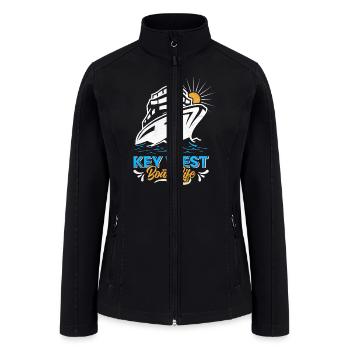 KEY-WEST BOAT LIFE Sailing Florida Keys West Keys - Women’s Soft Shell Jacket - black - Front
