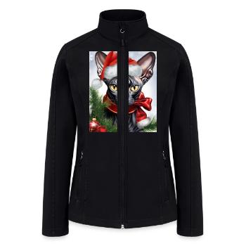 Sphynx cat Christmas - Women’s Soft Shell Jacket - black - Front