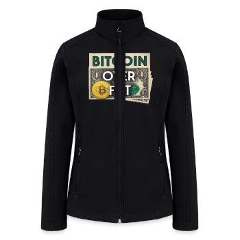 Bitcoin Over - Crypto Design For Enthusiasts - Women’s Soft Shell Jacket - black - Front
