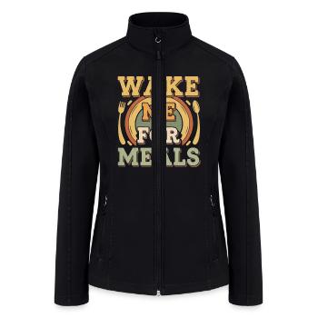 Wake Me For Meals 4 - Women’s Soft Shell Jacket - black - Front