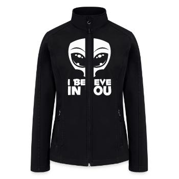 I Believe In You Alien In White - Women’s Soft Shell Jacket - black - Front