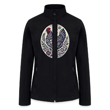 Vintage Chicken - Women’s Soft Shell Jacket - black - Front