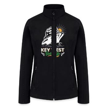 KEY-WEST BOAT LIFE Sailing Florida Keys West Keys - Women’s Soft Shell Jacket - black - Front