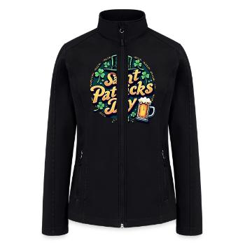 Saint Patrick`s Day Beer - Women’s Soft Shell Jacket - black - Front