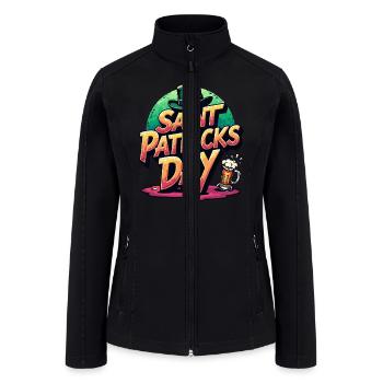 Saint Patrick`s Day Beer - Women’s Soft Shell Jacket - black - Front