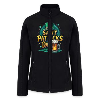 Saint Patrick`s Day Beer - Women’s Soft Shell Jacket - black - Front