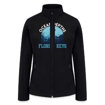 Key-West OCEAN DEPTHS FLORIDA KEYS Diver - Women’s Soft Shell Jacket - black - Front