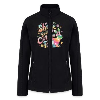 Shake Your Cotton Tail – Easter Fun - Women’s Soft Shell Jacket - black - Front