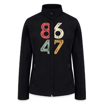 86 47 Anti Trump Vintage 80s Retro Style - Women’s Soft Shell Jacket - black - Front