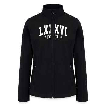 Roman Numeral Varsity Design - Women’s Soft Shell Jacket - black - Front