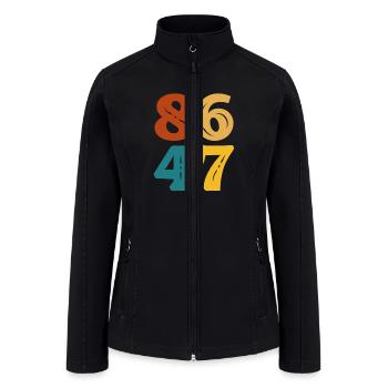 8647 Anti Trump 80s Rock Style Retro Vintage - Women’s Soft Shell Jacket - black - Front