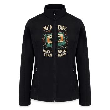 My Mixtape Was Cheaper Than Therapy Cassette - Women’s Soft Shell Jacket - black - Front