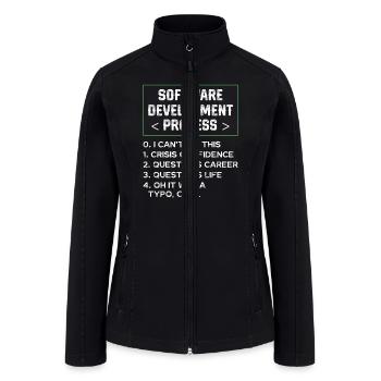 Software Development Process Humor Typo Joke - Women’s Soft Shell Jacket - black - Front