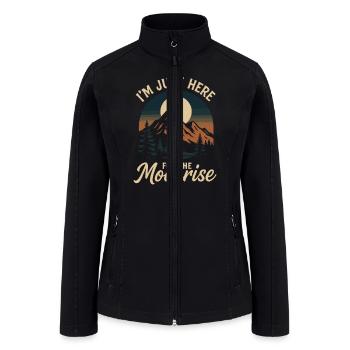 Moon Lover Celestial Sky Gazer Lunar Phase Magic - Women’s Soft Shell Jacket - black - Front