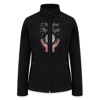 Moon Lover Celestial Sky Gazer Lunar Phase Magic - Women’s Soft Shell Jacket - black - Front