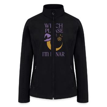Moon Lover Celestial Sky Gazer Lunar Phase Magic - Women’s Soft Shell Jacket - black - Front