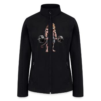 Cool Weightlifting Muscular Lion Deadlifting - Women’s Soft Shell Jacket - black - Front