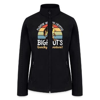 Floatin' with the Cryptid Bigfoot Rubber Duck - Women’s Soft Shell Jacket - black - Front