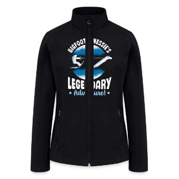 Bigfoot & Nessie Bigfoot Riding Loch Ness Monster - Women’s Soft Shell Jacket - black - Front