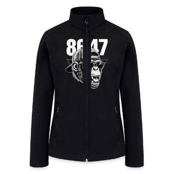 Monkey 8647 – Mysterious Code Graphic Tee - Women’s Soft Shell Jacket - black - Front