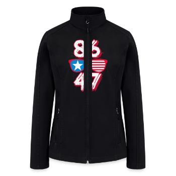 "8647" Star & Stripes Sunglasses Graphic Design - Women’s Soft Shell Jacket - black - Front