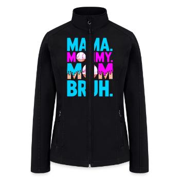 Baseball Mom Ice Cream Cone Funny Summer Graphic - Women’s Soft Shell Jacket - black - Front