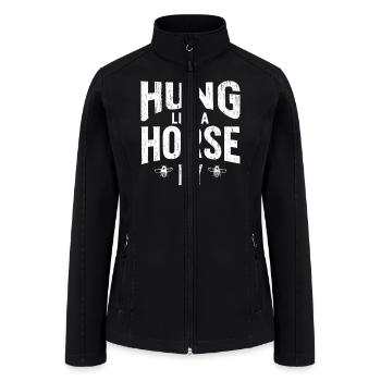 Hung Like A Horse Fly funny Retro - Women’s Soft Shell Jacket - black - Front