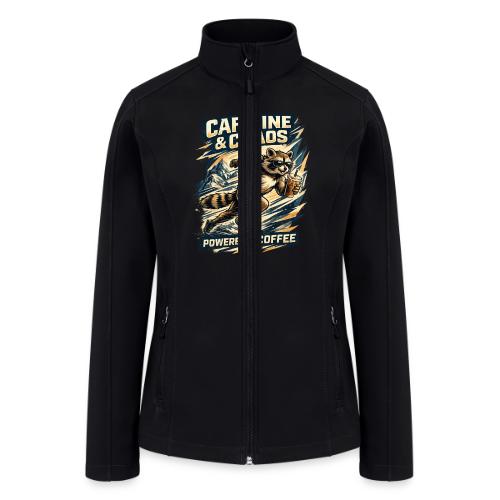 Funny Caffeine Chaos Raccoon Coffee Lover Morning - Women’s Soft Shell Jacket