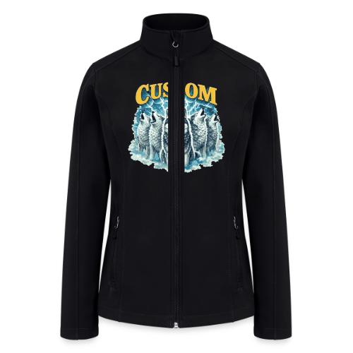 Custom Wolf Pack Howling Moon Vintage Wilderness - Women’s Soft Shell Jacket
