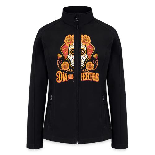 Dia De Los Muertos Dog Skull Flowers - Women’s Soft Shell Jacket
