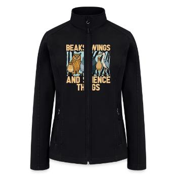 Ornithology Beaks Wings And Science Bird Watcher - Women’s Soft Shell Jacket - black - Front