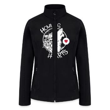 Wolf Howl Your Heart Out To The Moon Wolfkin - Women’s Soft Shell Jacket - black - Front