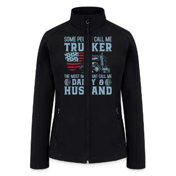 Trucker Daddy Husband - Women’s Soft Shell Jacket - black - Front