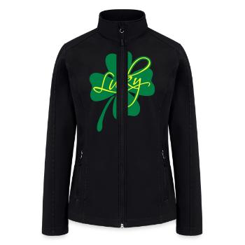 Lucky Shamrock - Women’s Soft Shell Jacket - black - Front