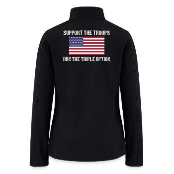 Support the troops run the triple option - Women’s Soft Shell Jacket - black - Back