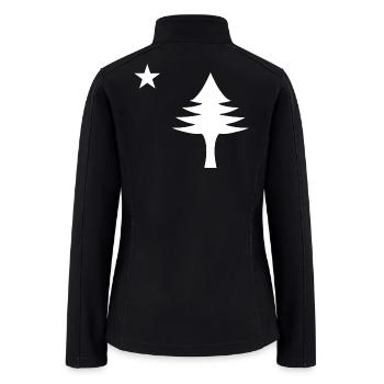 Pine tree and star 1901 flag of Maine State - Women’s Soft Shell Jacket - black - Back