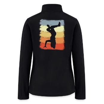 Vintage Breakdancer Drawing - Women’s Soft Shell Jacket - black - Back