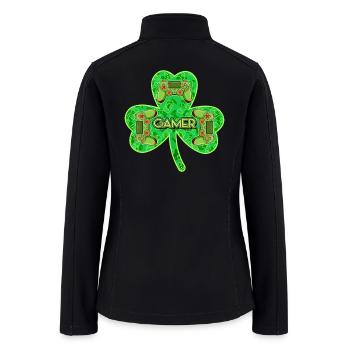 St Patrick s Day Shamrock Gamer - Women’s Soft Shell Jacket - black - Back