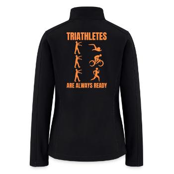 Funny Triathlon - Women’s Soft Shell Jacket - black - Back