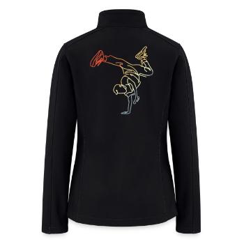 Vintage Breakdancing Boy Sketch - Women’s Soft Shell Jacket - black - Back