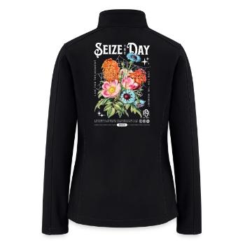 Floral Rebellion Motivational Design - Women’s Soft Shell Jacket - black - Back