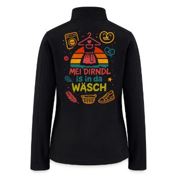 Mei Dirndl is in da Wäsch – Cute Kawaii Oktoberfes - Women’s Soft Shell Jacket - black - Back