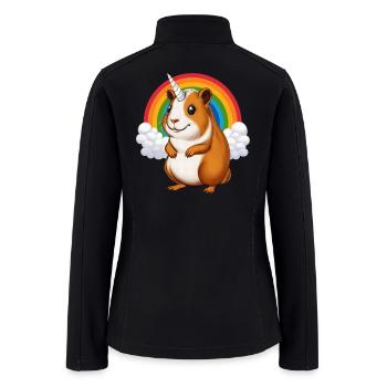 Guinea Pig Unicorn - Women’s Soft Shell Jacket - black - Back