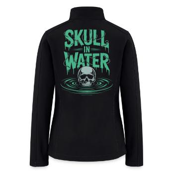 Skull in Water Drip Typography - Women’s Soft Shell Jacket - black - Back