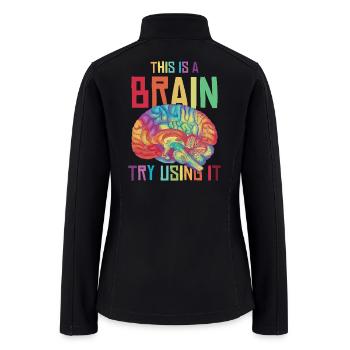 Psychedelic Brain Color Burst - Women’s Soft Shell Jacket - black - Back