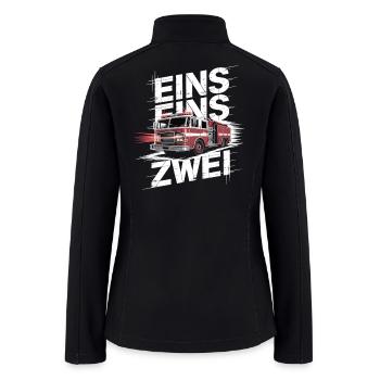  Fire Brigade Saying - 112 Emergency Call Hero In - Women’s Soft Shell Jacket - black - Back